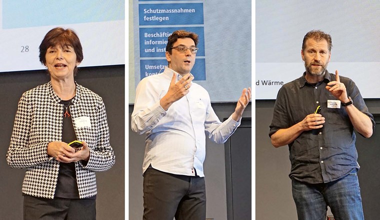 (v. l.) Jeanette Jufer (bfu), Bojan Gasic (Seco), Michael Schneiter (TISG)